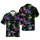 Black Cats Pink Sunglasses Hibiscus Palm Leaf Neon Purple Sublimation Art Short-sleeve Hawaiian Shirt - 1
