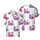 Santa Claus in Swim Shorts, Flamingo Floats, Hibiscus Flowers, Tropical Leaves Design Short-sleeve Hawaiian Shirt - 1