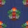 Ancient Red Tiki Mask Erupting Volcano Palm Tree Tribal Pattern Mosaic Deep Blue Print Short-sleeve Hawaiian Shirt - 7