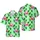 Festive Santa Flamingo Pattern: Tropical Leaves, Golden Gifts, Teal-Green Red Botanical Short-sleeve Hawaiian Shirt - 1