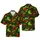 Dragon Fantasy Pattern: Roaring Dragons, Red Hibiscus, Forest Green Foliage, 8K Resolution Short-sleeve Hawaiian Shirt - 1