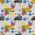 Tropical Hawaiian Yellow School Buses With Children, Confetti, Dense Mosaic Short-sleeve Hawaiian Shirt - 7