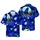 Howling Wolf Double-Exposure Pine Moon, Three-Headed Deep Blue Teal White Pattern Short-sleeve Hawaiian Shirt - 1