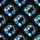 Gamer Headphone Electric Blue Earcup Multi-Color LED Palm Hibiscus Black Mosaic Textile Short-sleeve Hawaiian Shirt - 7