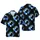 Gamer Headphone Electric Blue Earcup Multi-Color LED Palm Hibiscus Black Mosaic Textile Short-sleeve Hawaiian Shirt - 1