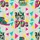 BACK TO THE 90 Striped Typography, Zebra High-Top Sneaker, Cassette, Geometric Tile Design Pink Teal Yellow Purple Black Cream Short-sleeve Hawaiian Shirt - 7