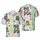 BACK TO THE 90 Striped Typography, Zebra High-Top Sneaker, Cassette, Geometric Tile Design Pink Teal Yellow Purple Black Cream Short-sleeve Hawaiian Shirt - 1
