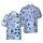 Hawaiian Dark Blue Sketch Shark Marine Dots Pattern White Navy Light Blue Slate Short-sleeve Hawaiian Shirt - 1
