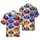 Sasquatch Hawaiian Forest Watercolor Tile: Seamless Pine Fir, Fiery & Blue Hues Short-sleeve Hawaiian Shirt - 1