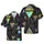 Hawaiian Retro Geometric Triangles Zebra Leopard Cyan Squiggles Magenta G-Squares Black Confetti Tile Short-sleeve Hawaiian Shirt - 1