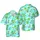 Light Green Alien Surfing Hula Palm Tree Ocean Beach Flamingo Saucer Pattern Short-sleeve Hawaiian Shirt - 1