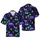 Neon 80s Party Boombox Palms Pineapple Laser Grid Fabric Print Short-sleeve Hawaiian Shirt - 1