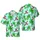 Santa Claus Surfing Hawaiian Pattern Fabric: Star Shorts, Frangipani Palm, Water Ripple Short-sleeve Hawaiian Shirt - 1