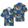 Hawaiian Bigfoot Tiki Mask Grass Skirt Lei Hibiscus Ocean Wave Fabric Design Short-sleeve Hawaiian Shirt - 1