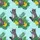Raccoon Lover Animated Hawaiian Tropical Banana Palm Aqua Wave Textile Print Short-sleeve Hawaiian Shirt - 7