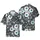 Seamless Hawaiian Pattern: Realistic Eye, Red Veins, Light Blue Iris, Black Mosaic Short-sleeve Hawaiian Shirt - 1