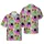 Black Cat Donut Hawaiian Pattern: Pink Frosted Donuts, Colorful Sprinkles Fabric Design Short-sleeve Hawaiian Shirt - 1