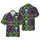 Zombie Skull Hawaiian Pattern: Screaming Faces, Exposed Teeth, Black Neon Green Pink Short-sleeve Hawaiian Shirt - 1
