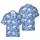 Blue Octopus Hawaiian Hibiscus Large Eyes Curled Tentacles Cream Swirling Vines Pattern Short-sleeve Hawaiian Shirt - 1
