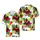 Bigfoot Fan: Muscular Sasquatch Chest, Hibiscus Lei, Tropical Monstera Pattern Short-sleeve Hawaiian Shirt - 1