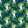 Seamless White Bigfoot Yeti Monstera Palm Tropical Leaf Dark Navy Teal Design Short-sleeve Hawaiian Shirt - 7