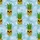 Hawaiian Pineapple Skull Botanical Foliage Tile Teal Purple Golden Arrangement Short-sleeve Hawaiian Shirt - 7
