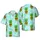 Hawaiian Pineapple Skull Botanical Foliage Tile Teal Purple Golden Arrangement Short-sleeve Hawaiian Shirt - 1