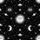Tropical Deep Sky Sun Moon Faces UFO Starburst Planet Rays Dust Mosaic Black White Short-sleeve Hawaiian Shirt - 7