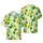 Hawaiian Ripe Lemons & Slices, Botanical Green Leaves, Yellow & White Flowers, Cream Linen Short-sleeve Hawaiian Shirt - 1