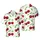 Hawaiian Red Cherry Watercolor Stems Linen Texture Sublimation Graphic Short-sleeve Hawaiian Shirt - 1
