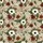 White Daisy Black Center, Red-Brown Thistle, Green Leaf Tendrils, Tan Linen Mosaic Short-sleeve Hawaiian Shirt - 7