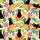 Black Cat Pizza Burrito Golden Taco Beer Hawaiian 80s 90s Geometric Fabric Pattern Short-sleeve Hawaiian Shirt - 7