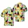 Black Cat Pizza Burrito Golden Taco Beer Hawaiian 80s 90s Geometric Fabric Pattern Short-sleeve Hawaiian Shirt - 1