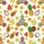 Tabby Cat Bicycle Tropical Fruit Design with Fruit Helmets, Slices, Cream Background Short-sleeve Hawaiian Shirt - 7