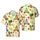 Tabby Cat Bicycle Tropical Fruit Design with Fruit Helmets, Slices, Cream Background Short-sleeve Hawaiian Shirt - 1