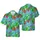 Colorful Hawaiian Bicycles: Teal, Coral Hibiscus, Plumeria, Monstera Leaf Pattern Short-sleeve Hawaiian Shirt - 1
