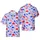 Cartoon Dinosaurs Hawaiian Pattern: T-Rex Stegosaurus Sauropod Pterodactyl Red Blue Stars Short-sleeve Hawaiian Shirt - 1