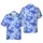 Equestrian Toile Design: Cobalt Blue Hawaiian Horse & Camel Pastoral River Landscape Short-sleeve Hawaiian Shirt - 1