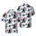 Bigfoot Patriot Hawaiian Island Muscular American Flag Palm Tree Seamless Fabric Design Short-sleeve Hawaiian Shirt - 1