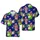 Uncle Sam Raccoon Tropical Pattern: American Flag Hibiscus & Starburst Detail Short-sleeve Hawaiian Shirt - 1