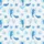 Blue Seahorse Whale Starfish Coral Hawaiian Pattern: White Weave, Azure Splatters Short-sleeve Hawaiian Shirt - 7