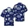 Bigfoot Sasquatch Hawaiian Island Pattern - Navy Blue White Tropical Silhouette Design Short-sleeve Hawaiian Shirt - 1