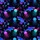 Seamless Neon Glow Sharks Bioluminescent Jellyfish Cosmic Ocean Textile Pattern Short-sleeve Hawaiian Shirt - 7