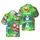 Mele Kalikimaka Santa Snowman Palm Tiki Tropical Christmas Gradient Short-sleeve Hawaiian Shirt - 1