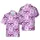 HOPE Motif Design: Pink Heart Ribbon 'O', Leopard H-P-E, Double Heart Frame, Pink Swirl Background Short-sleeve Hawaiian Shirt - 1