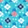 Seamless American Flag Hibiscus: Tropical Patriotic Petals Aqua Blue Wave Mosaic Short-sleeve Hawaiian Shirt - 7