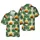 Olive Green APC Mounted Weapon Orange Sunset Black Birds Palm Fronds Pattern Short-sleeve Hawaiian Shirt - 1