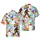 Mythical Bigfoot Rainbow Flag Tropical Hibiscus Palm Foliage White High Contrast Scene Short-sleeve Hawaiian Shirt - 1