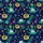 Hawaiian Space Alien Pattern: Green Aliens, Saucers, UFO AREA Text, Dark Navy Blue Short-sleeve Hawaiian Shirt - 7