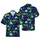 Hawaiian Space Alien Pattern: Green Aliens, Saucers, UFO AREA Text, Dark Navy Blue Short-sleeve Hawaiian Shirt - 1